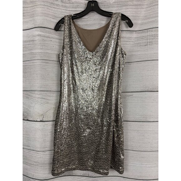 NWT White House Black Market Sequin Gold & Silver Sleeveless Mini Dress Size S - Picture 2 of 3